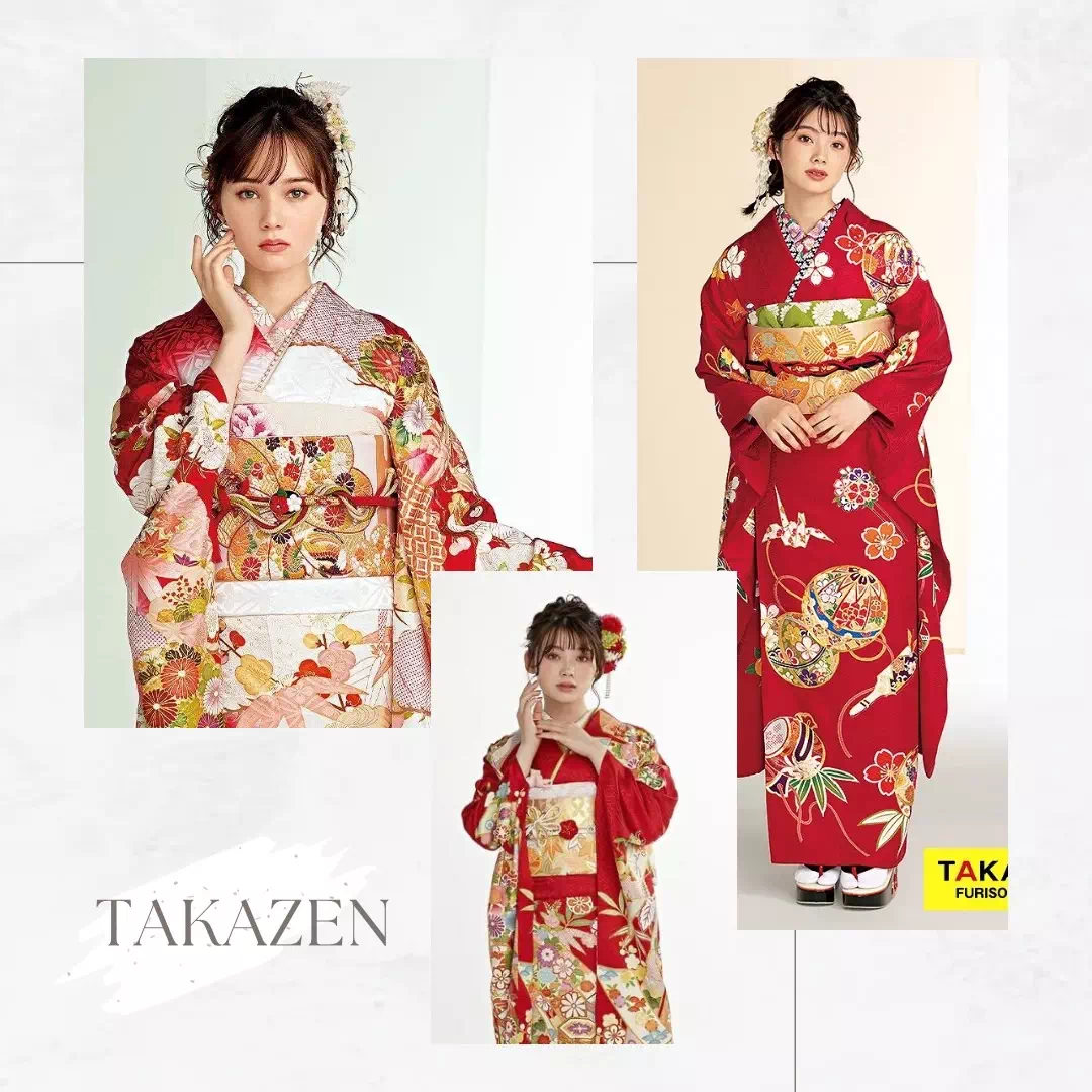 TAKAZEN神戸店　成人式　振袖　レンタル　王道　古典　赤　上品　おすすめ