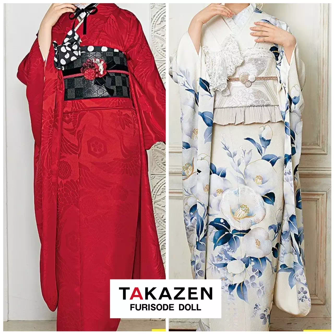 TAKAZEN神戸店　前撮り撮影会　イマドキ　カワイイ　レトロ　レトロ古典　赤　古風　コディネート　振袖　レンタル　袴　