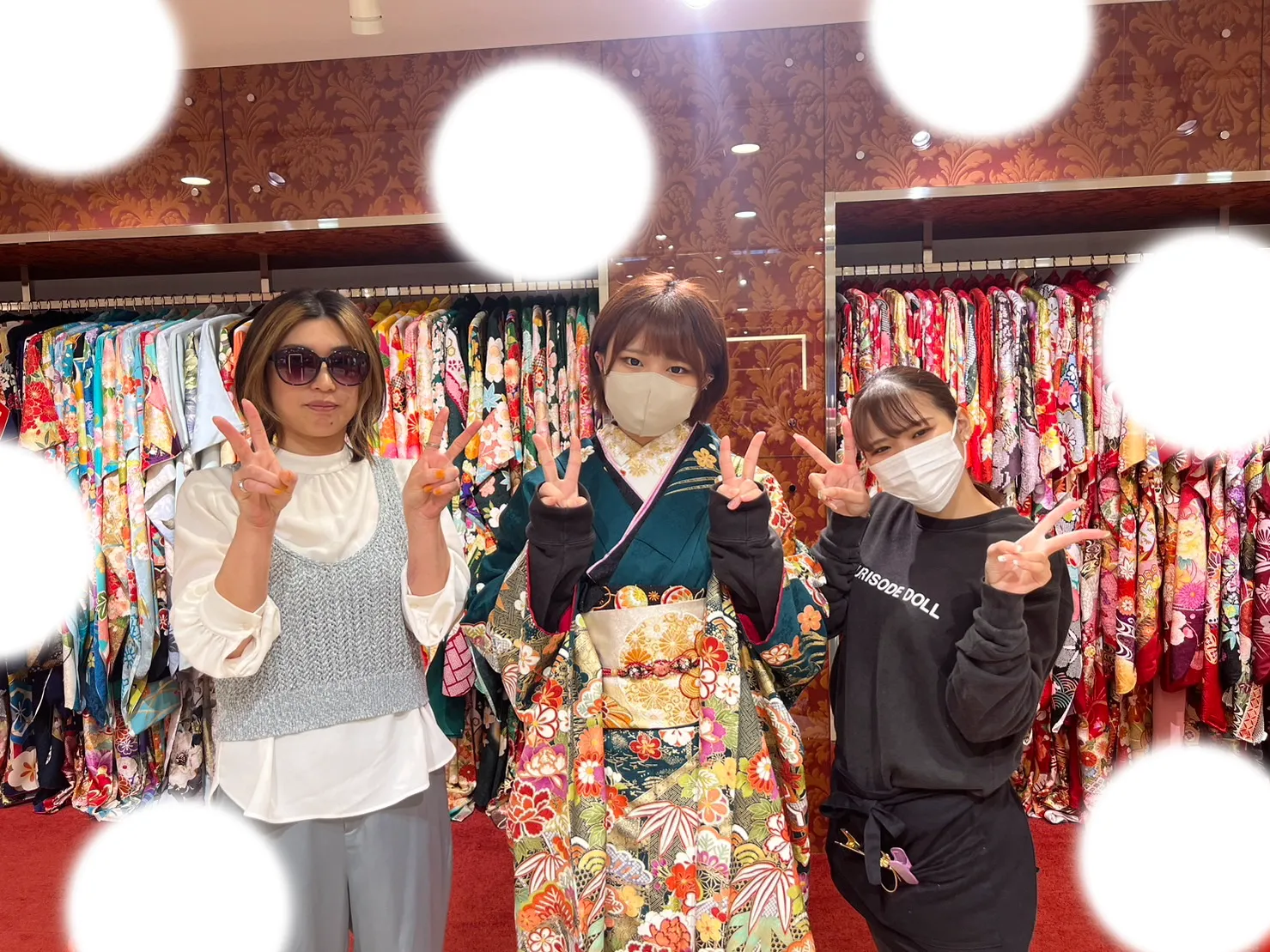 【TAKAZEN大阪梅田本店】♡13日　王道古典の華やか緑色のお振袖姫ちゃん♡