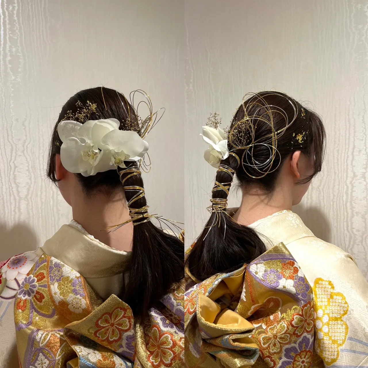 髪飾り　ヘアアレンジ　水引き
