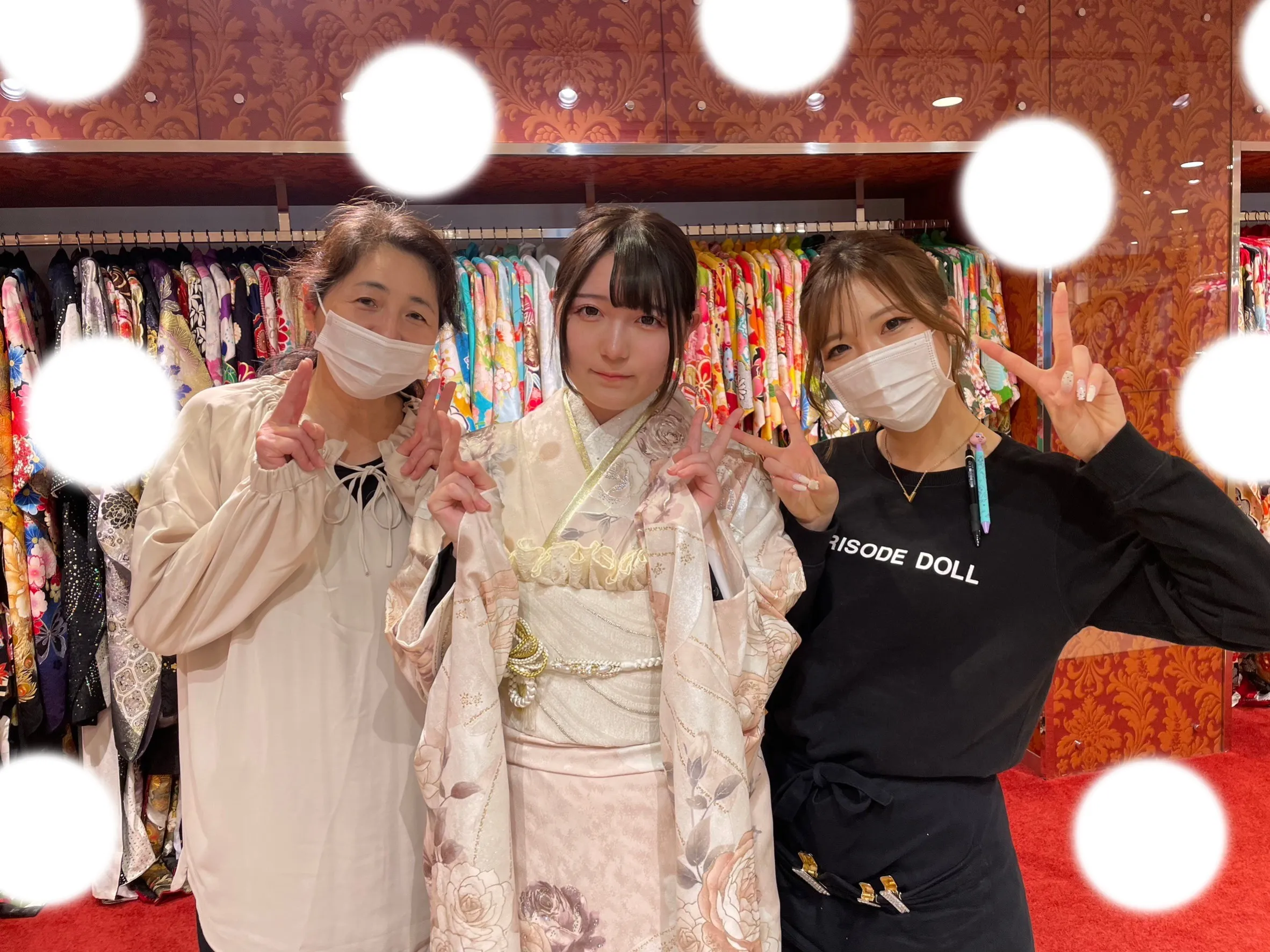 かわいい　くすみ　振袖レンタル