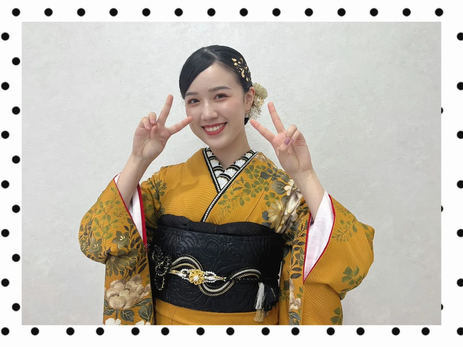 振袖レンタル　奈良　橿原　ママ振袖　コーディネート　渋い　　おしゃれ　からし色