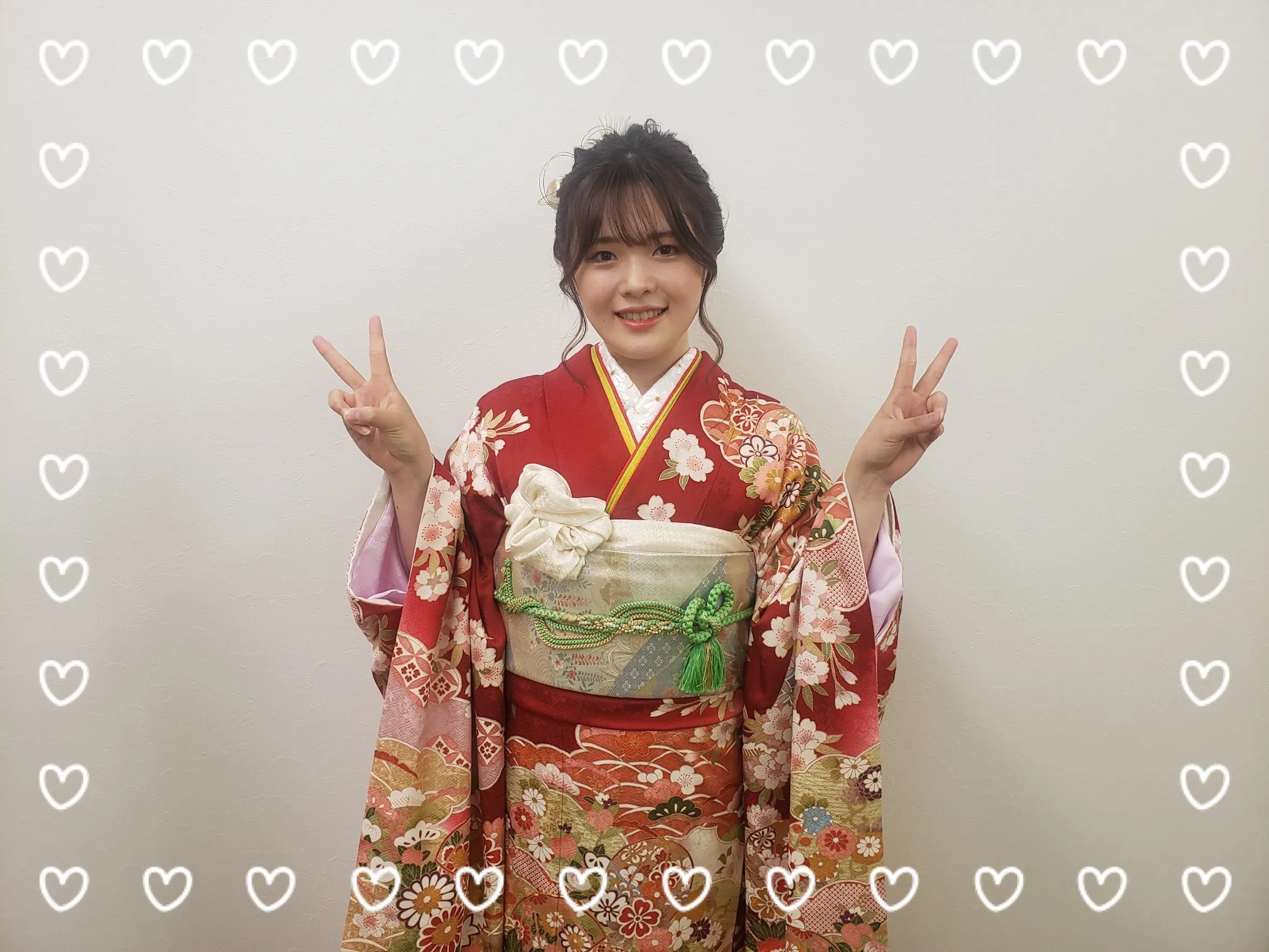 振袖　レンタル　奈良　古典柄　赤