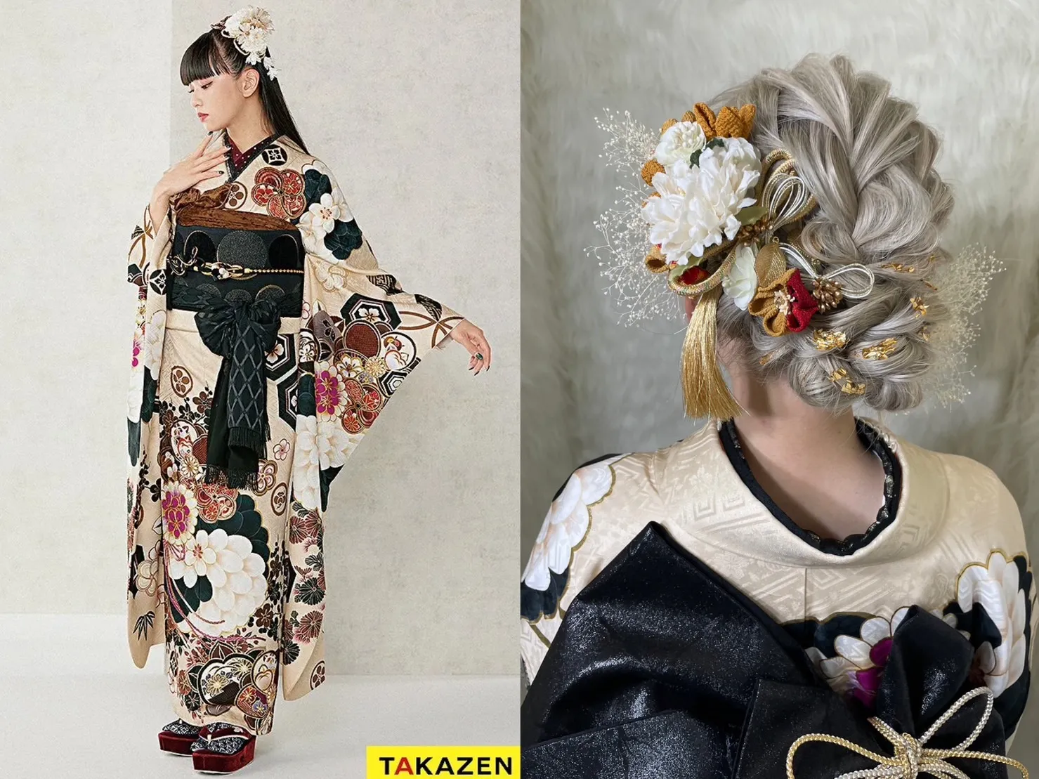 振袖　レンタル　ヴィンテージ　かっこいい　大人っぽい　黒