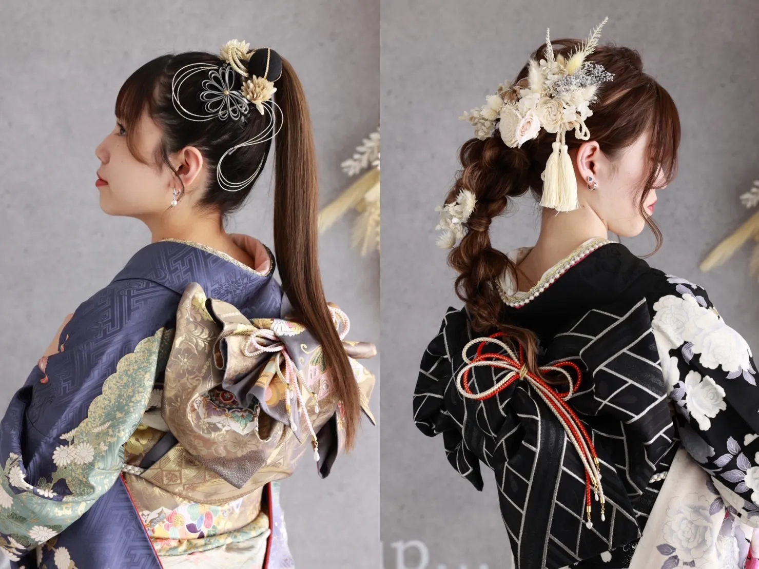 成人式　振袖　奈良　橿原　人気　おすすめ　ランキング　流行　2024　2023　トレンド　ヘアアレンジ　ヘアスタイル　髪型　ショート　ドライフラワー　髪飾り　おしゃれ　ロング　編みおろし　ポニーテール