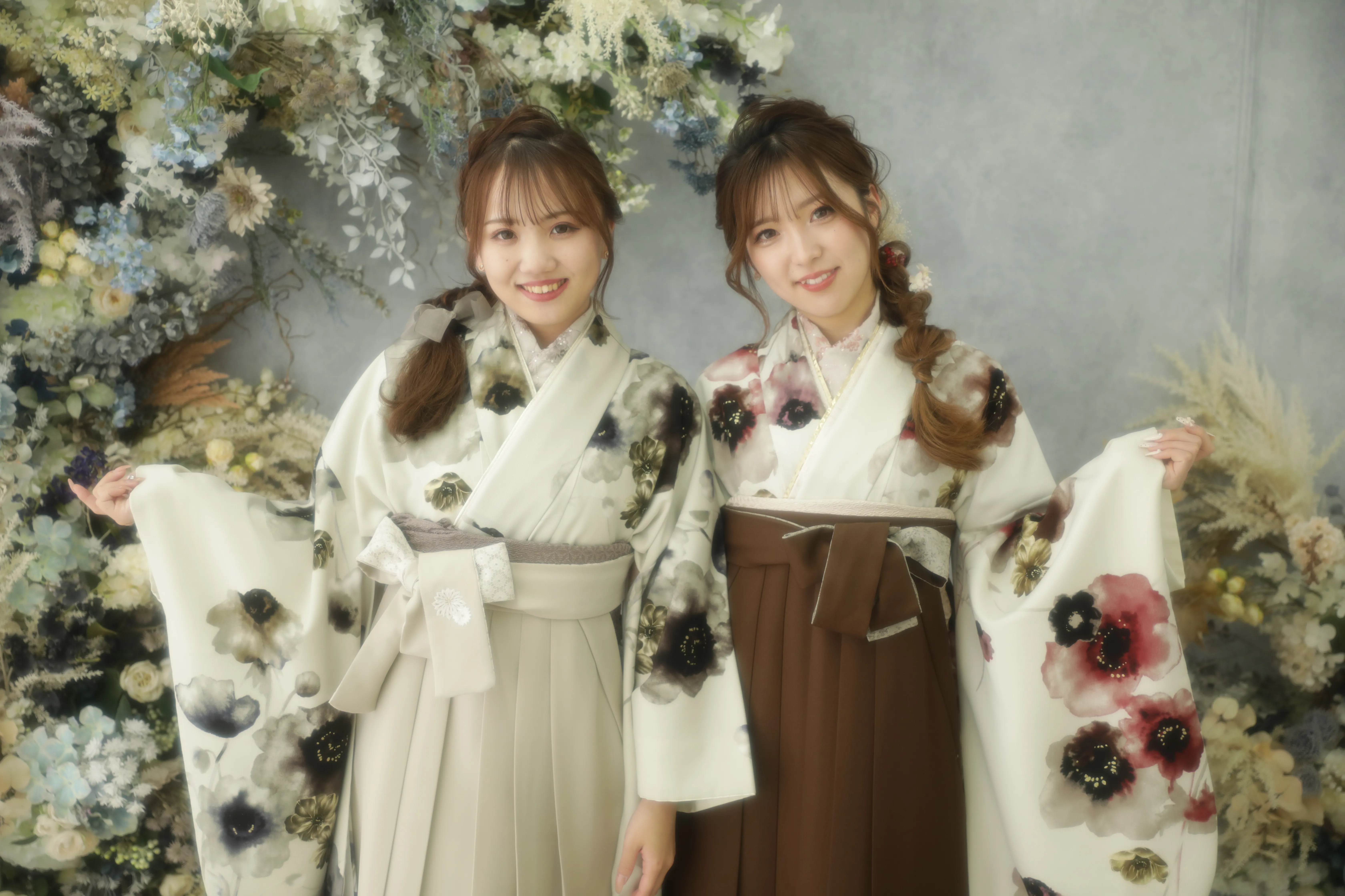 袴レンタル　白袴　ブラウン　