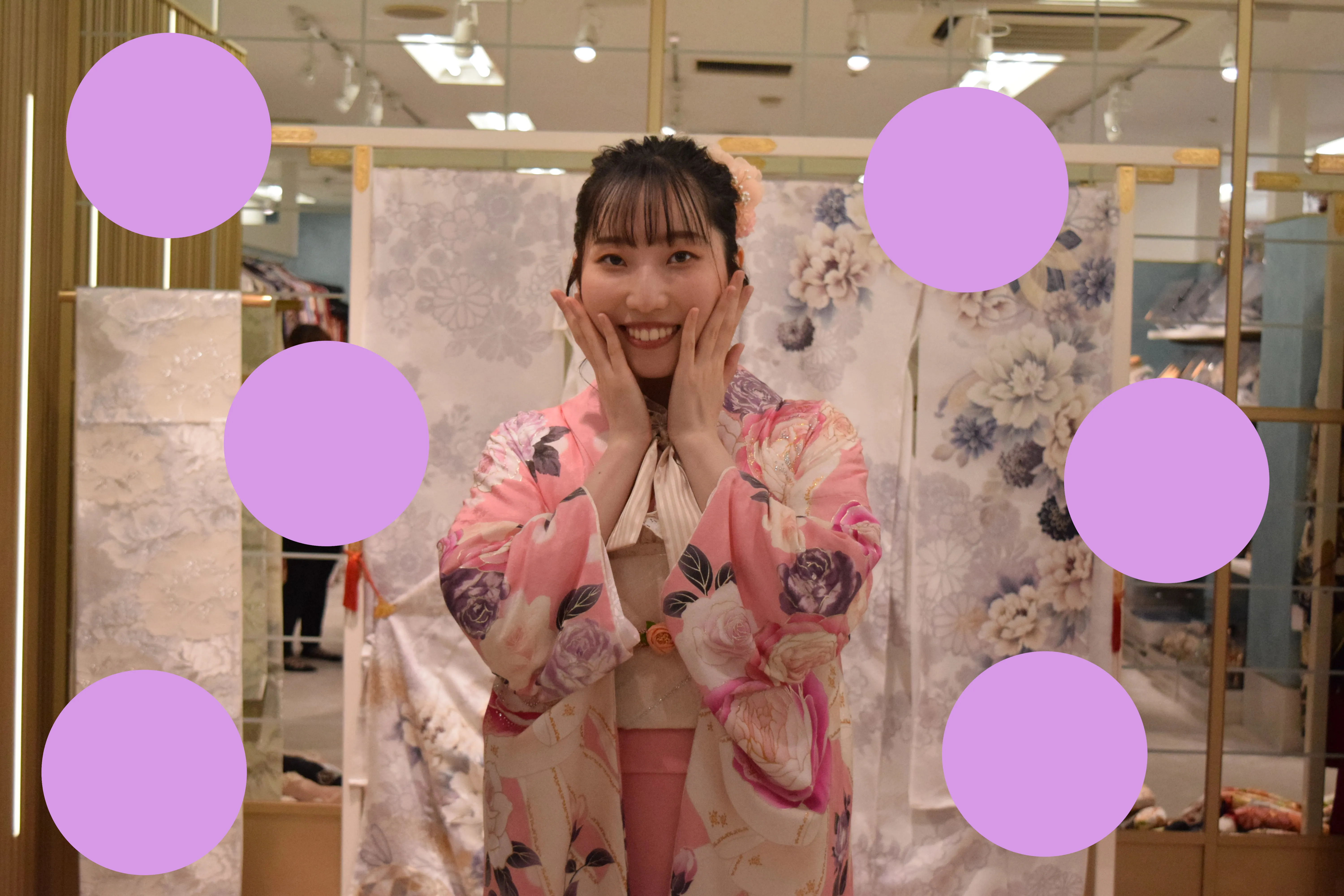 前撮り　振袖　撮影会　かわいい　キラキラ　ピンク