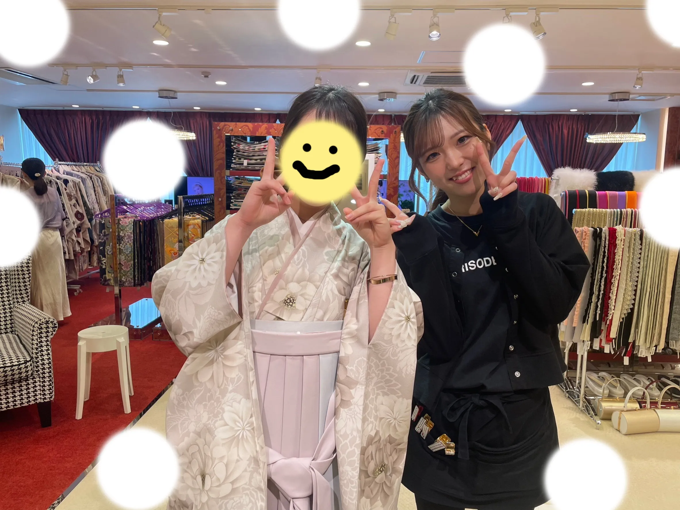 袴レンタル　イマドキ　くすみ　白　ピンク