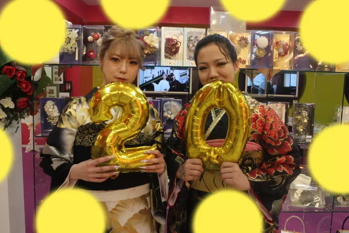 TAKAZEN神戸三宮店　前撮り撮影会　イマドキ　カワイイ　コディネート　振袖　レンタル　くすみ　派手　キラキラ　かわいい　おしゃれ　イマドキ　成人式　キラキラ　モード　かっこいい
