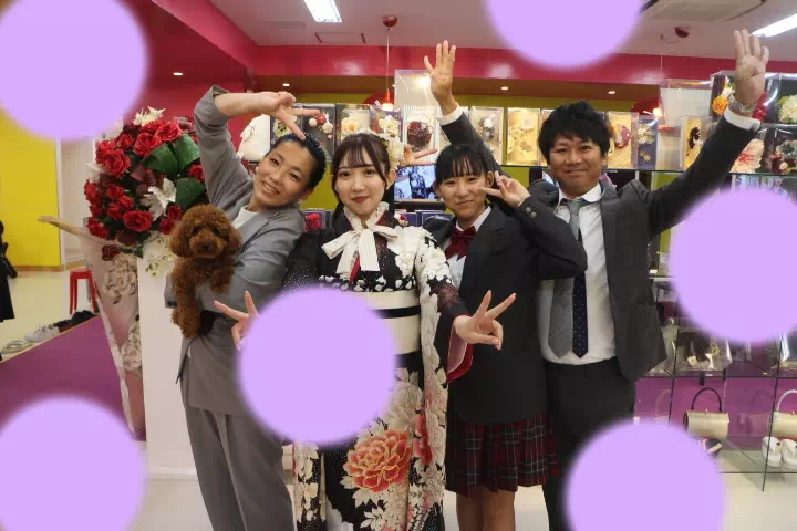 TAKAZEN神戸店　前撮り撮影会　イマドキ　カワイイ　コディネート　振袖　レンタル　袴　