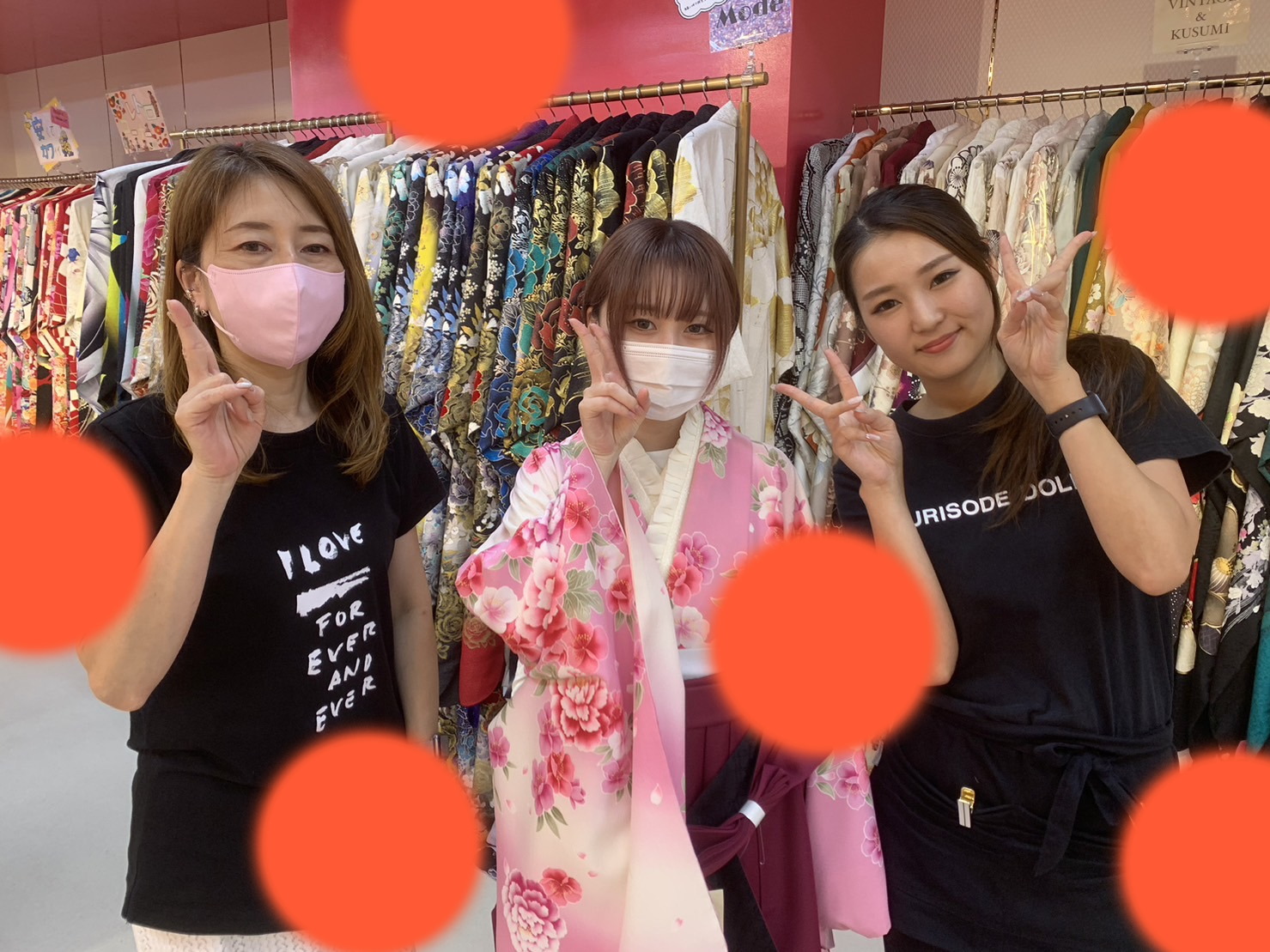TAKAZEN神戸店袴　卒業式　前撮り撮影会　イマドキ　カワイイ　コディネート　振袖　レンタル　袴　