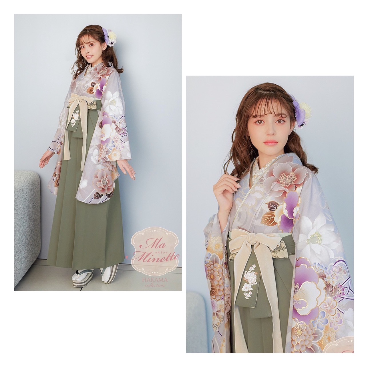 袴レンタル　卒業式　袴ヘア　前撮り撮影会　イマドキ　新作　くすみカラー　かわいい　三宮　元町　明石　淡路市　芦屋
