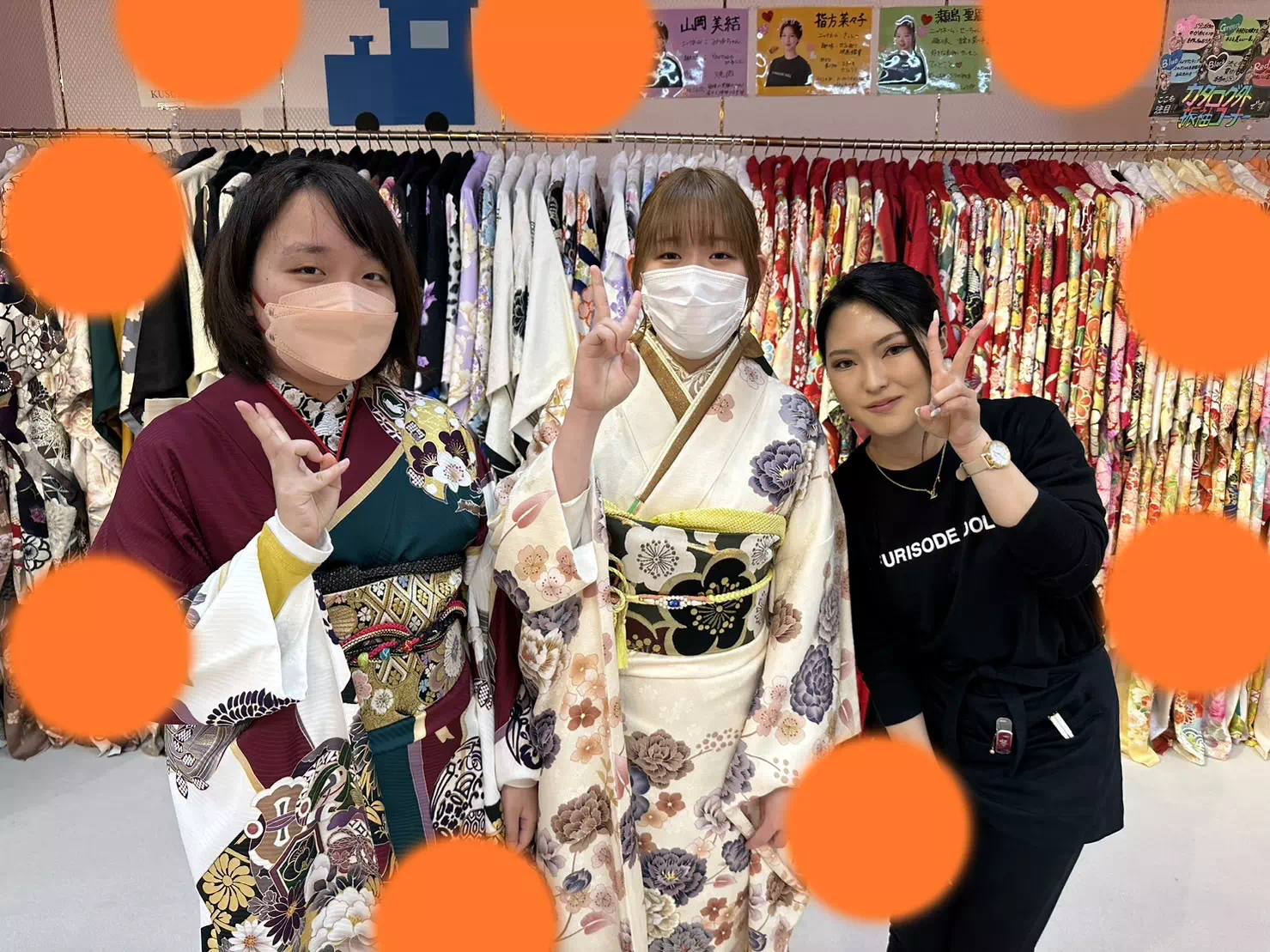 TAKAZEN神戸三宮店　前撮り撮影会　イマドキ　カワイイ　コディネート　振袖　レンタル　くすみ　派手　キラキラ　かわいい　おしゃれ　イマドキ　成人式　ぺア割　お得　双子