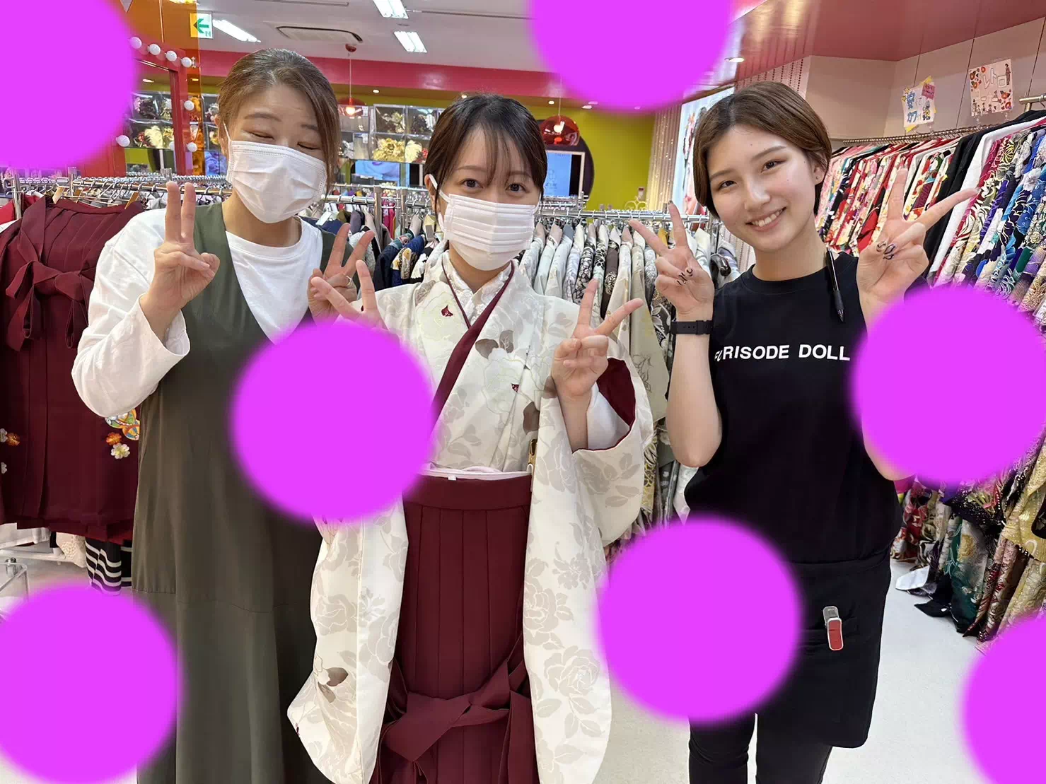 TAKAZEN神戸店　袴　白　　前撮り撮影会　イマドキ　カワイイ　コディネート　振袖　レンタル　袴　