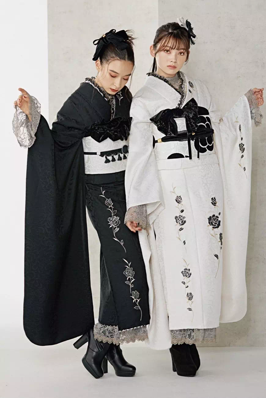 振袖　レンタル　成人式　前撮り撮影会　ブーツ合わせ　くすみカラー　洋風　オシャレ　三宮　レース　イマドキ　かわいい　個性的　被らない