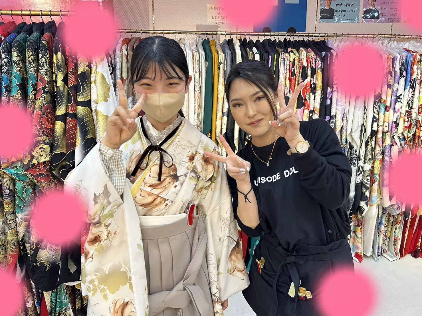 袴　レンタル　卒業式　前撮り撮影会　かわいい　イマドキ　オシャレ　神戸　三宮　元町　明石　淡路　西宮　くすみカラー　リボン　フリル