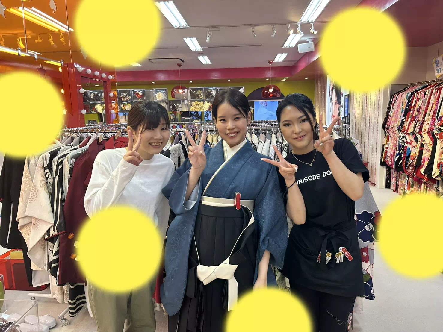 TAKAZEN神戸三宮店　袴　卒業式　無地　シンプル　　前撮り撮影会　イマドキ　カワイイ　コディネート　振袖　レンタル　袴　