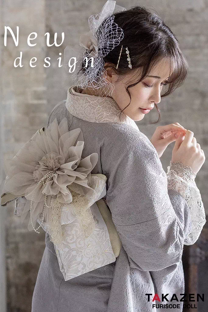 【TAKAZEN姫路店】♡12日　最新作のくすみカラーが可愛い立体花がガーリーなラベンダーカラーのお振袖♡