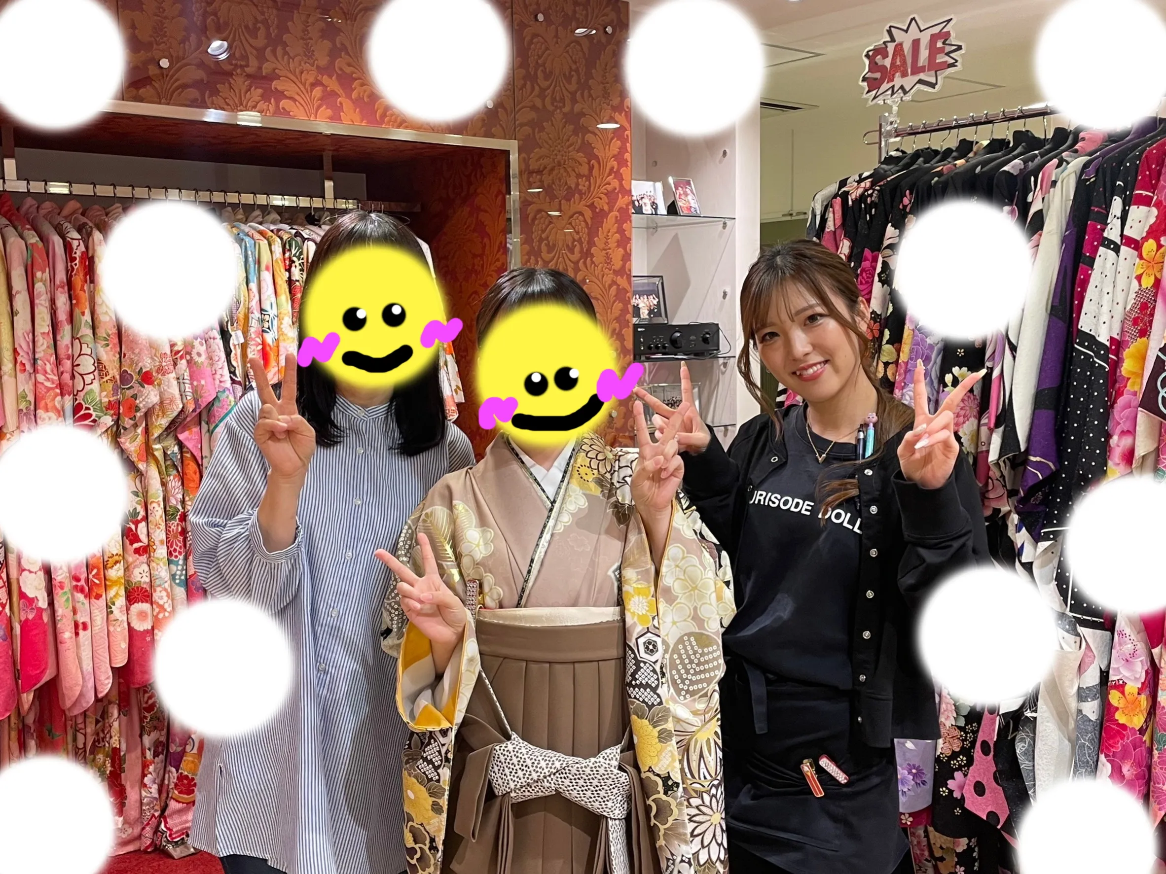 袴レンタル　白袴　ブラウン　
