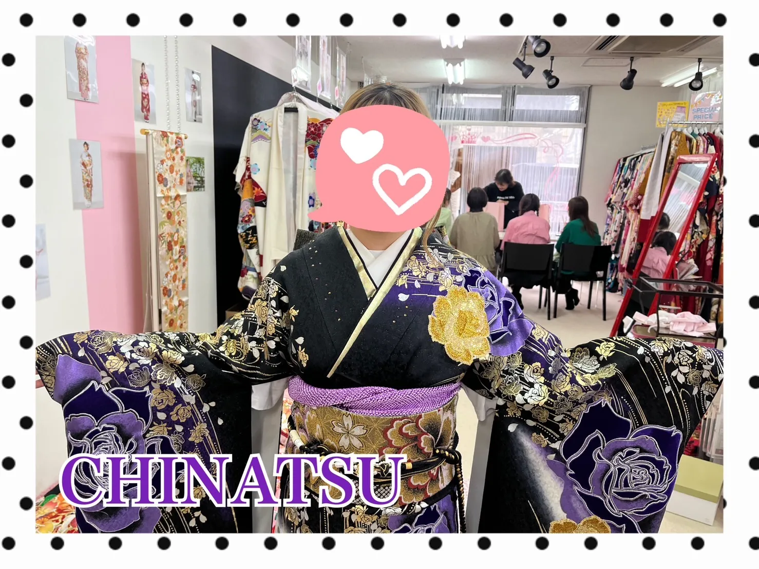 振袖　レンタル　奈良　おしゃれ　かわいい　モード　バラ　紫