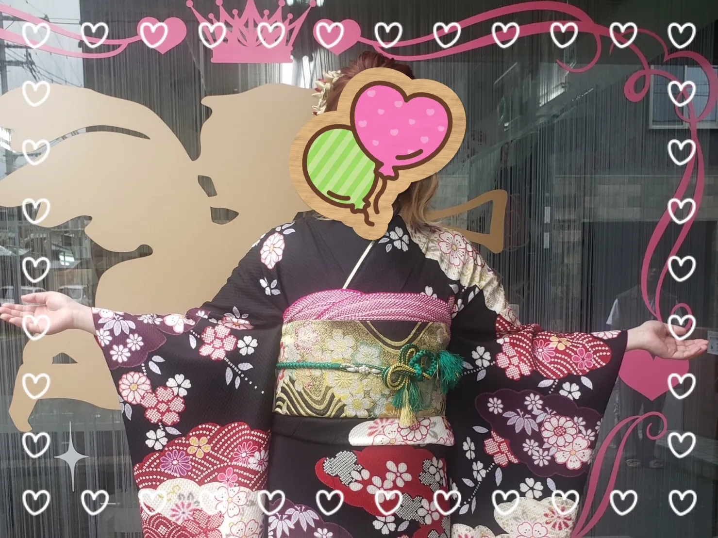 振袖　前撮り撮影会　レンタル　奈良　かわいい　オシャレ　イマドキ　古典　赤　黒