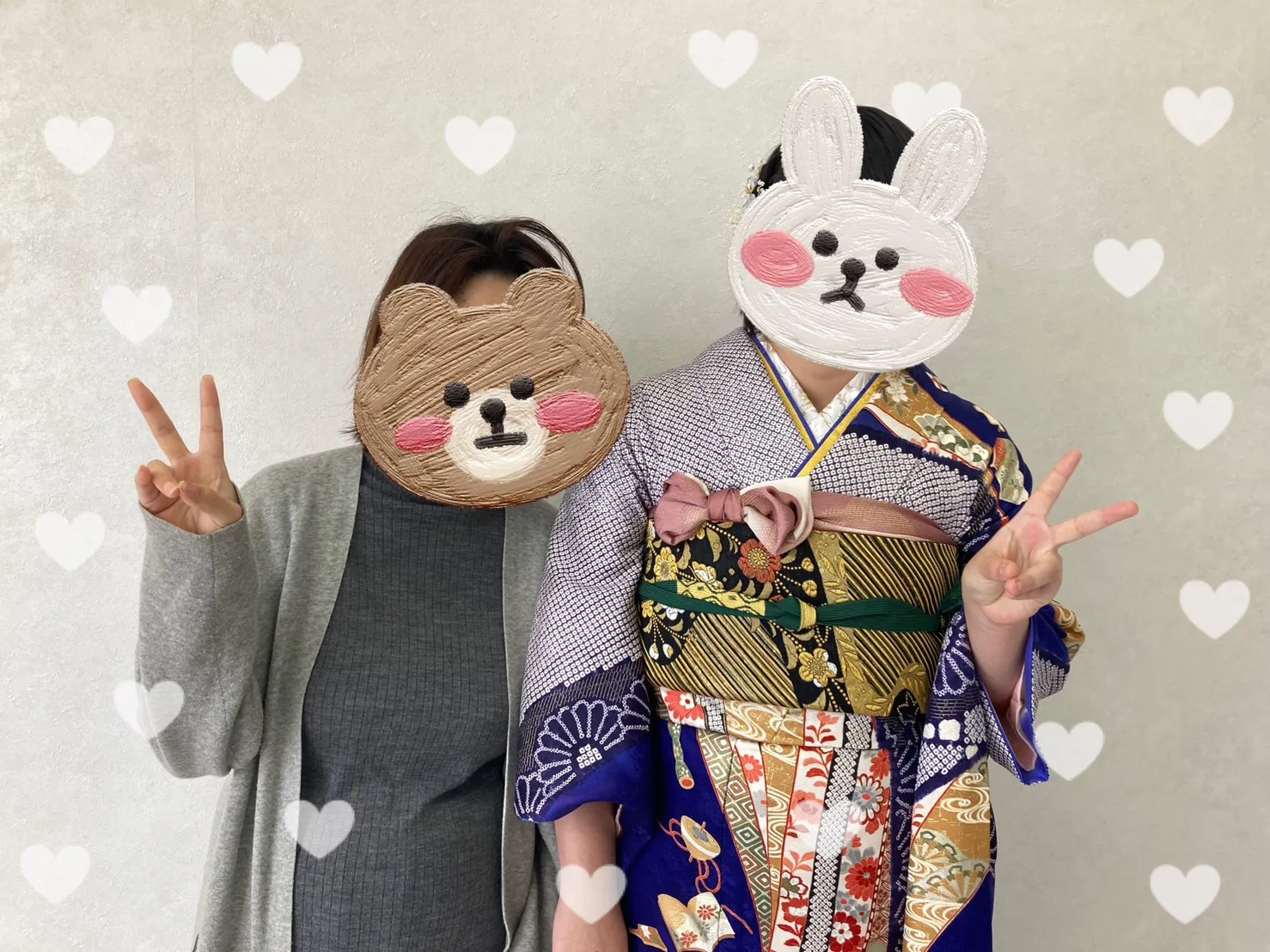 振袖レンタル　奈良　橿原　ママ振袖　コーディネート　渋い　　おしゃれ　青