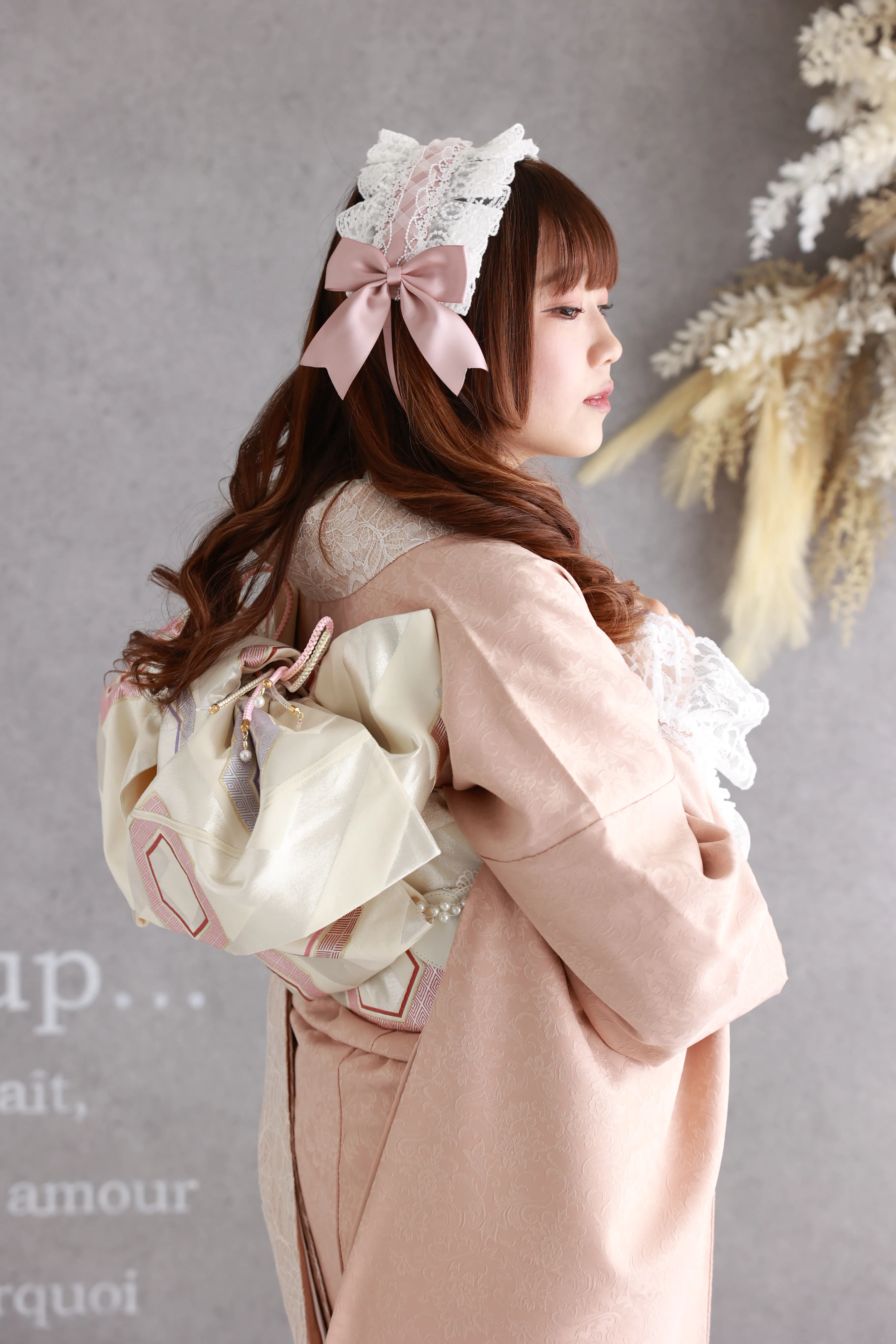 振袖レンタル　奈良　橿原　かわいい　おしゃれ　個性派　かわいい　くすみ　イマドキ　ヘッドドレス