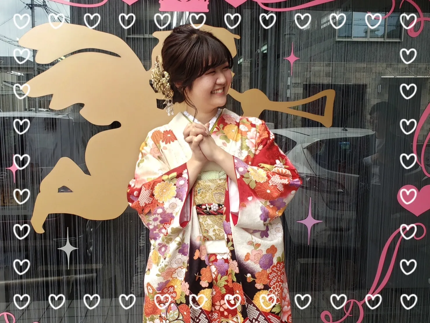 振袖　前撮り撮影会　レンタル　奈良　かわいい　オシャレ　イマドキ　古典　赤