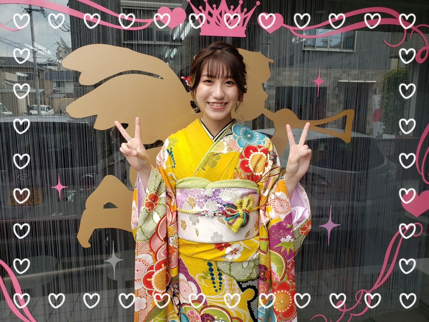 振袖　前撮り撮影会　レンタル　奈良　かわいい　オシャレ　イマドキ　古典　黄色