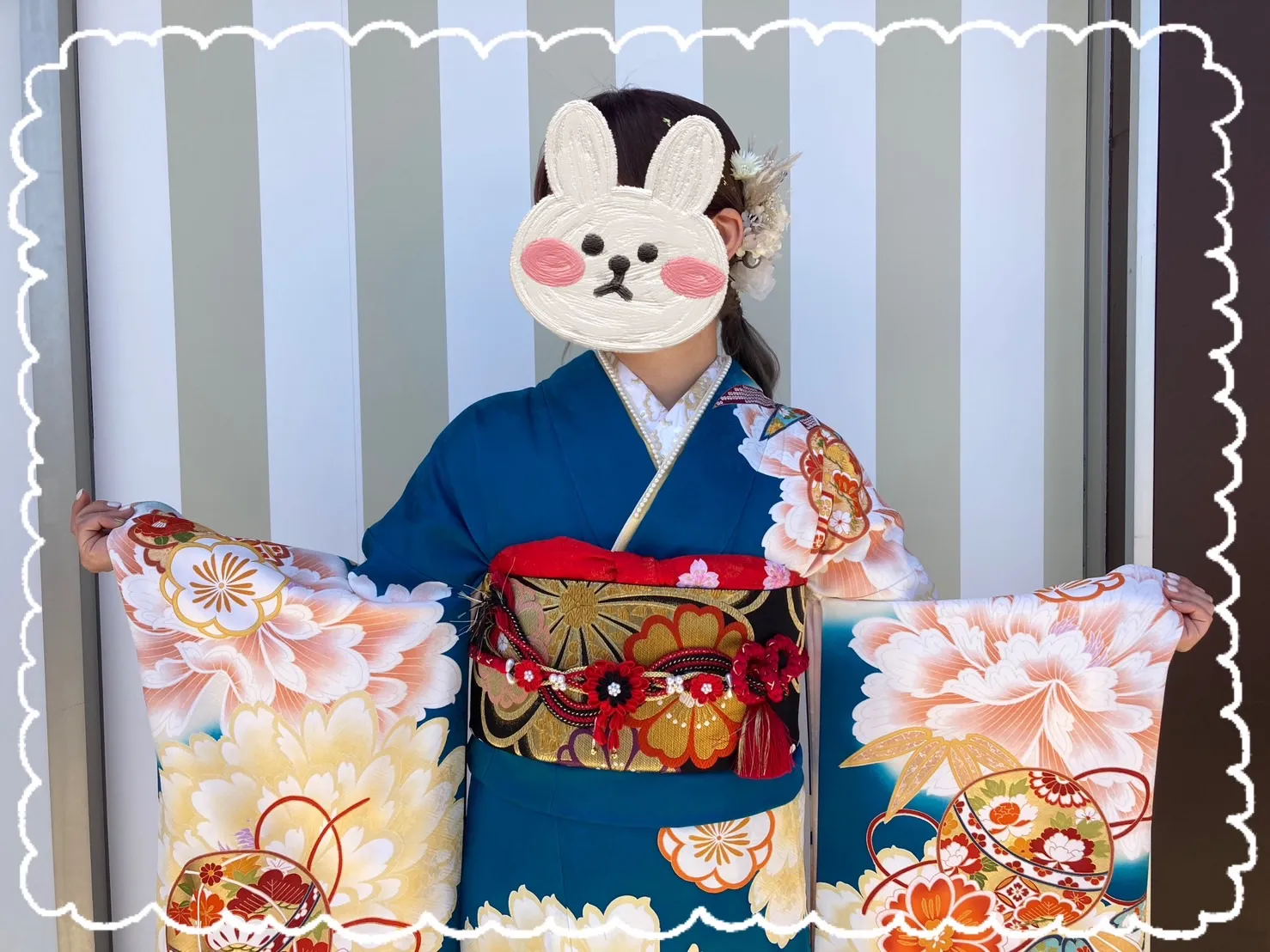振袖レンタル　奈良　橿原　青　古典　可愛い　イマドキ　前撮り撮影会　おしゃれ