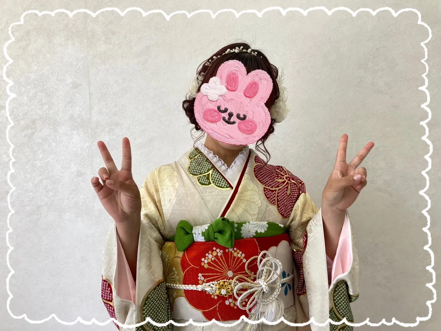 振袖レンタル　奈良　橿原　古典　白　大柄　かわいい　おしゃれ　イマドキ