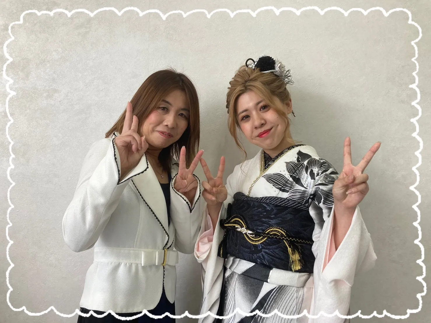振袖レンタル　奈良　橿原　かわいい　おしゃれ　かわいい　かっこいい　イマドキ　モノトーン　白　黒