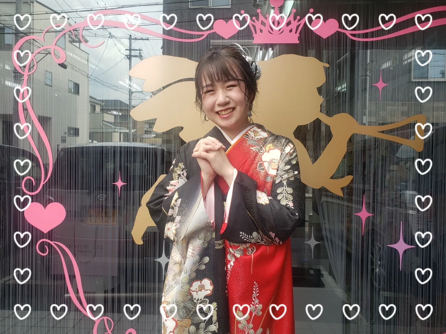振袖　前撮り撮影会　レンタル　奈良　かわいい　オシャレ　イマドキ　ママ振袖　赤