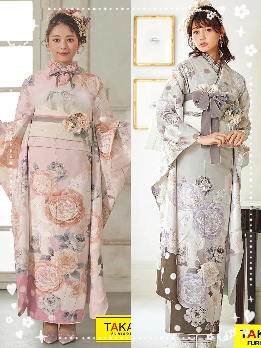 【TAKAZEN橿原店】11日♡圧倒的ヒロイン♡オードリーヘップバーンをイメージした甘く華やかなセレブ振袖♡