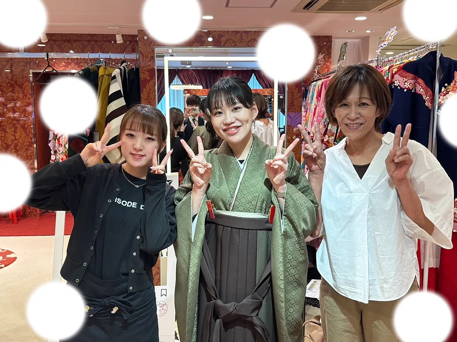袴レンタル　イマドキ　くすみ　白　ブラウン
