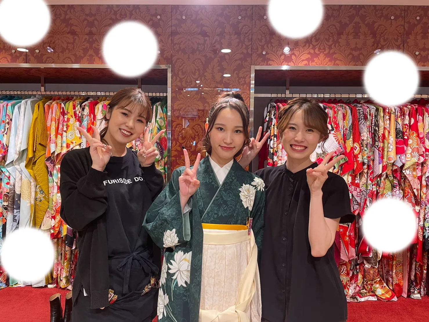 袴レンタル　イマドキ　くすみ　白　ブラウン