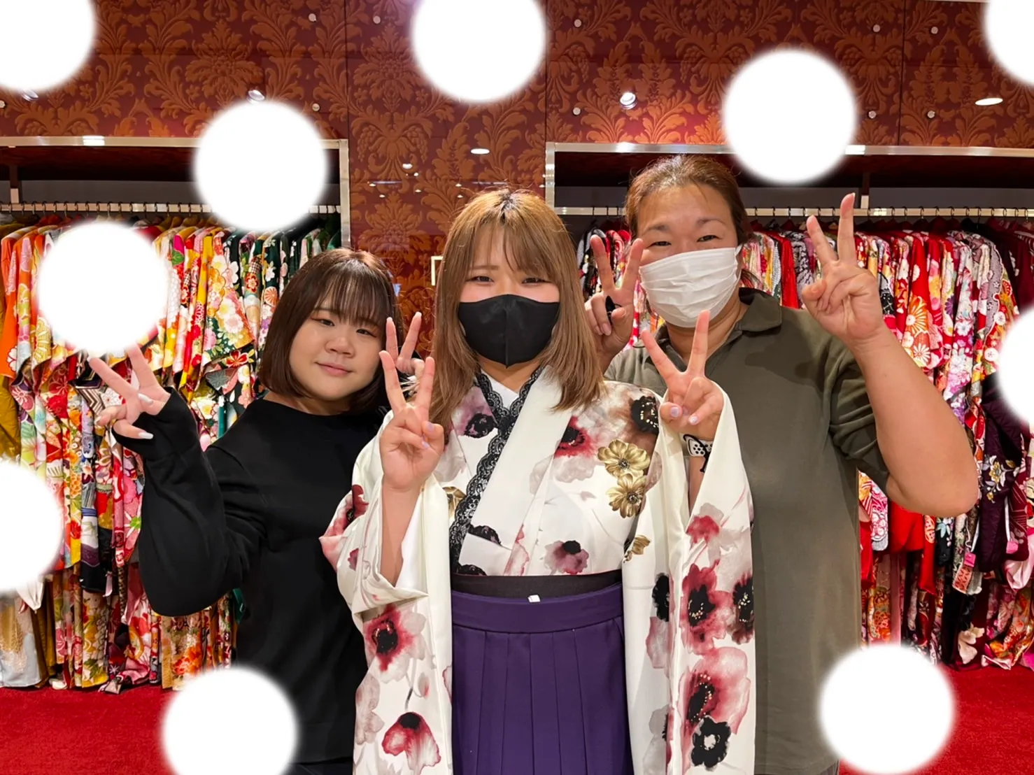 袴レンタル　イマドキ　くすみ　白　ブラウン