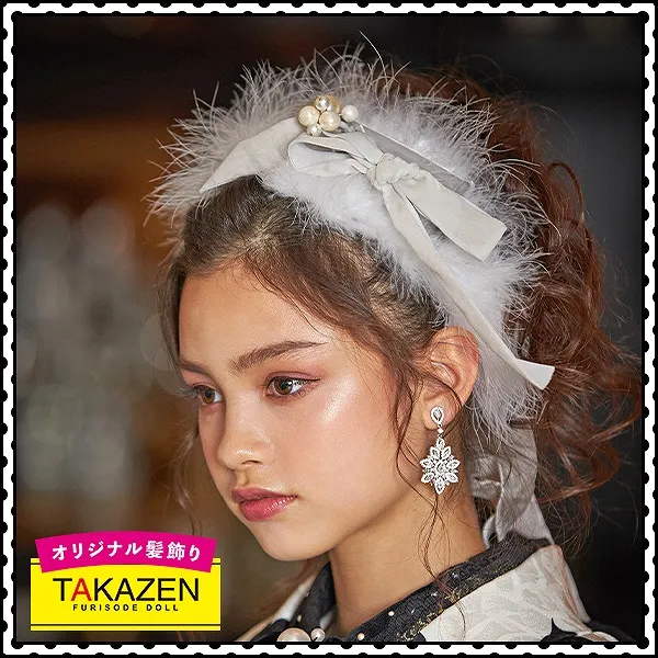 髪飾り　通販可　販売　購入　可愛い　成人式　卒業式　ヘアアレンジ　ヘアセット　ヘアアクセサリー　ふわふわ　