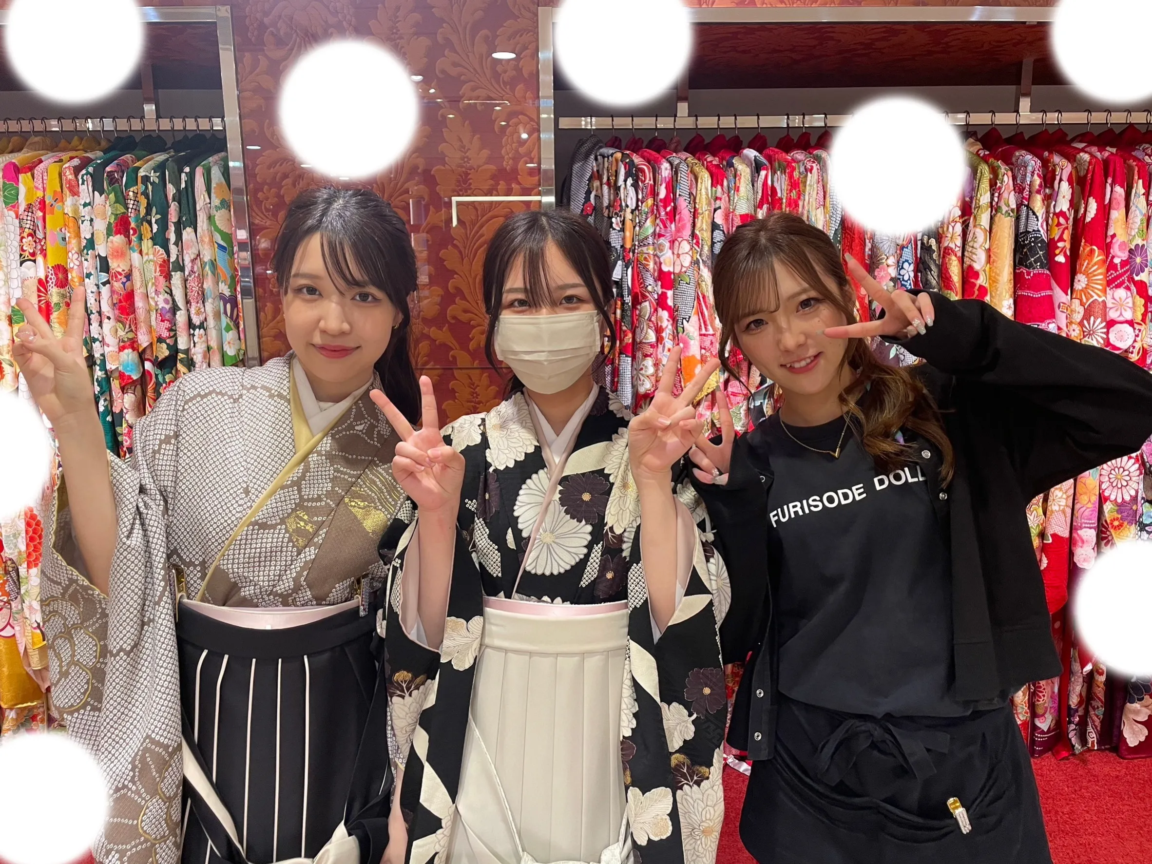 袴レンタル　イマドキ　くすみ　白　ブラウン