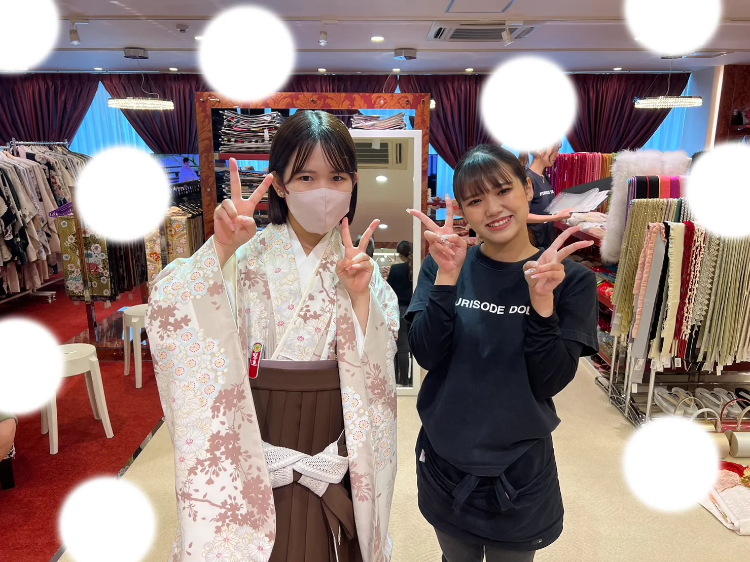 袴レンタル　イマドキ　くすみ　白　ブラウン
