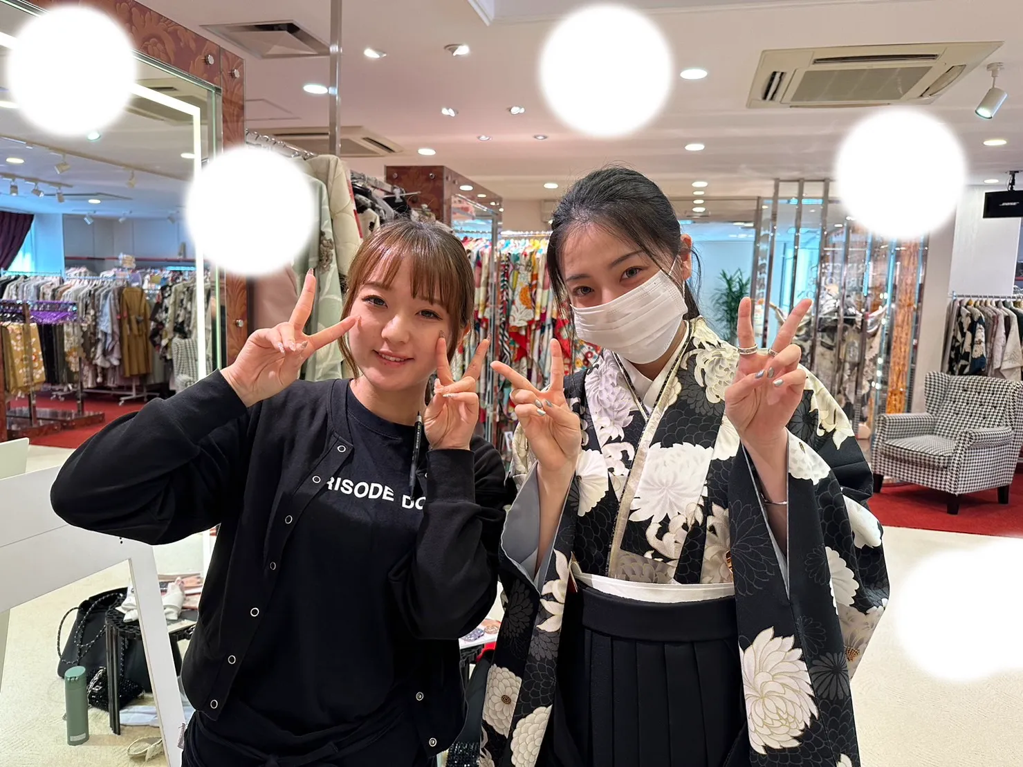 袴レンタル　イマドキ　くすみ　白　ブラウン