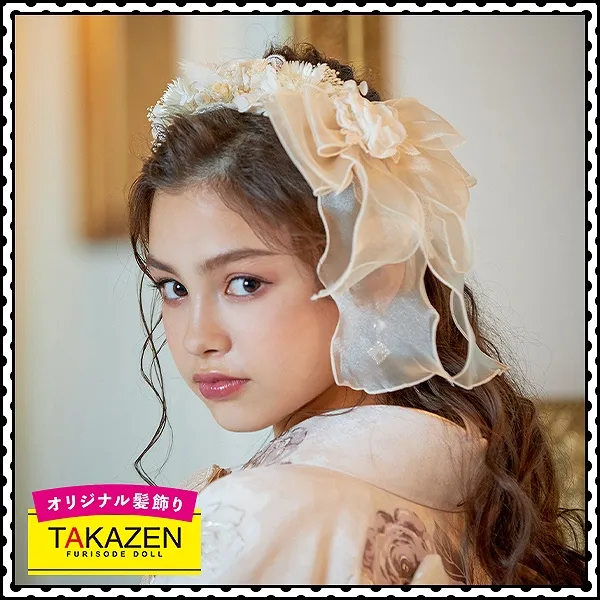 髪飾り　通販可　販売　購入　可愛い　成人式　卒業式　ヘアアレンジ　ヘアセット　ヘアアクセサリー　リボン　フェミニン　ニュアンス系　