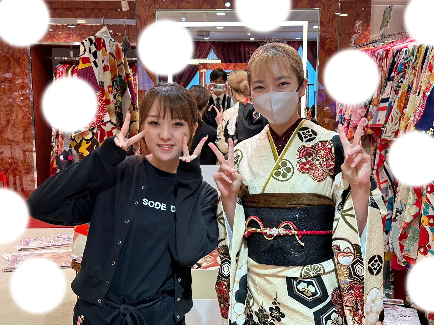 振袖　成人式　TAKAZEN　ベージュ振袖