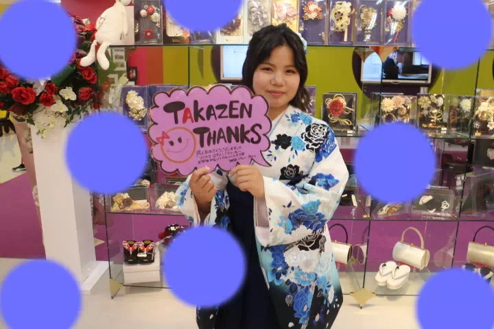 TAKAZEN神戸店　 卒業式　袴レンタル　カッコイイ　モード　青　前撮り撮影会　