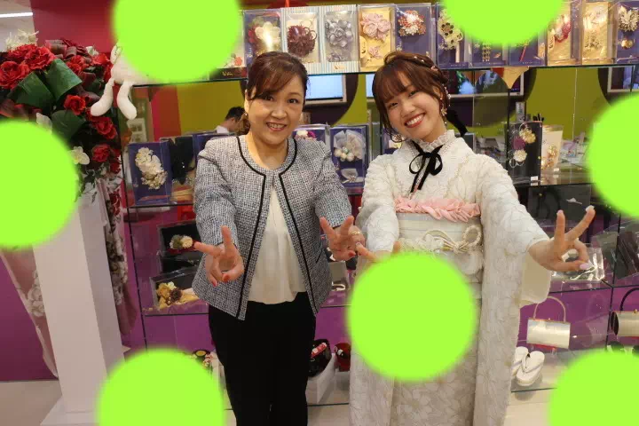 TAKAZEN神戸店レース　くすみカラー　前撮り撮影会　イマドキ　カワイイ　コディネート　振袖　レンタル　袴　