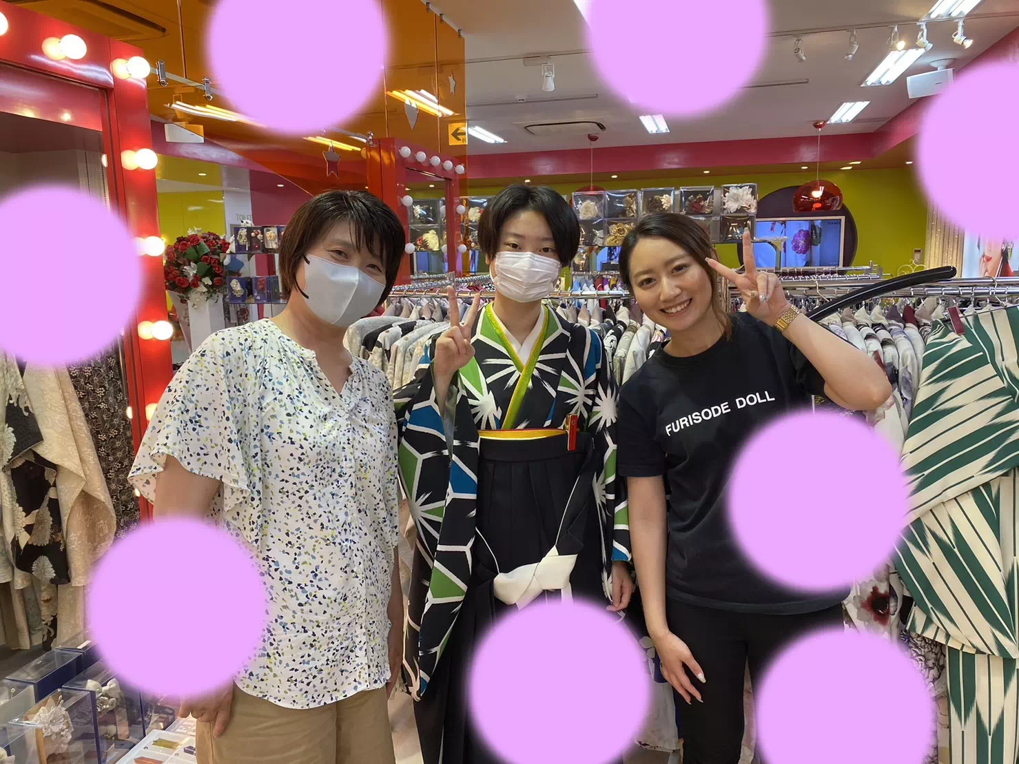 TAKAZEN神戸三宮店　前撮り撮影会　イマドキ　カワイイ　コディネート　振袖　レンタル　袴　個性的