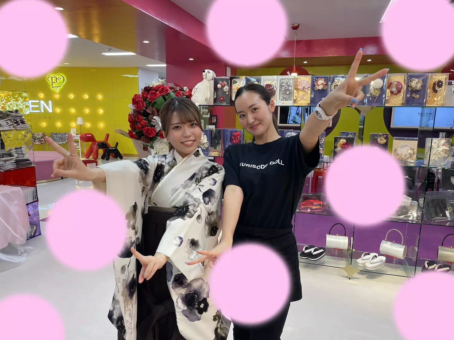TAKAZEN神戸店 卒業式　袴レンタル　くすみ　黒　イマドキ　おしゃれ　オススメ　格安
