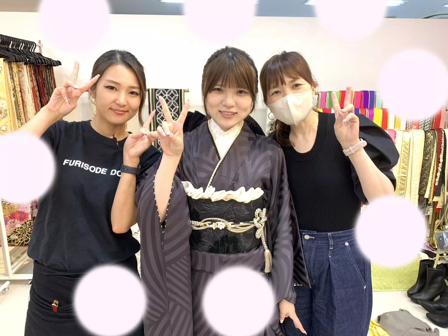 TAKAZEN神戸三宮店　前撮り撮影会　イマドキ　カワイイ　コディネート　振袖　レンタル　くすみ　派手　キラキラ　かわいい　おしゃれ　イマドキ　成人式