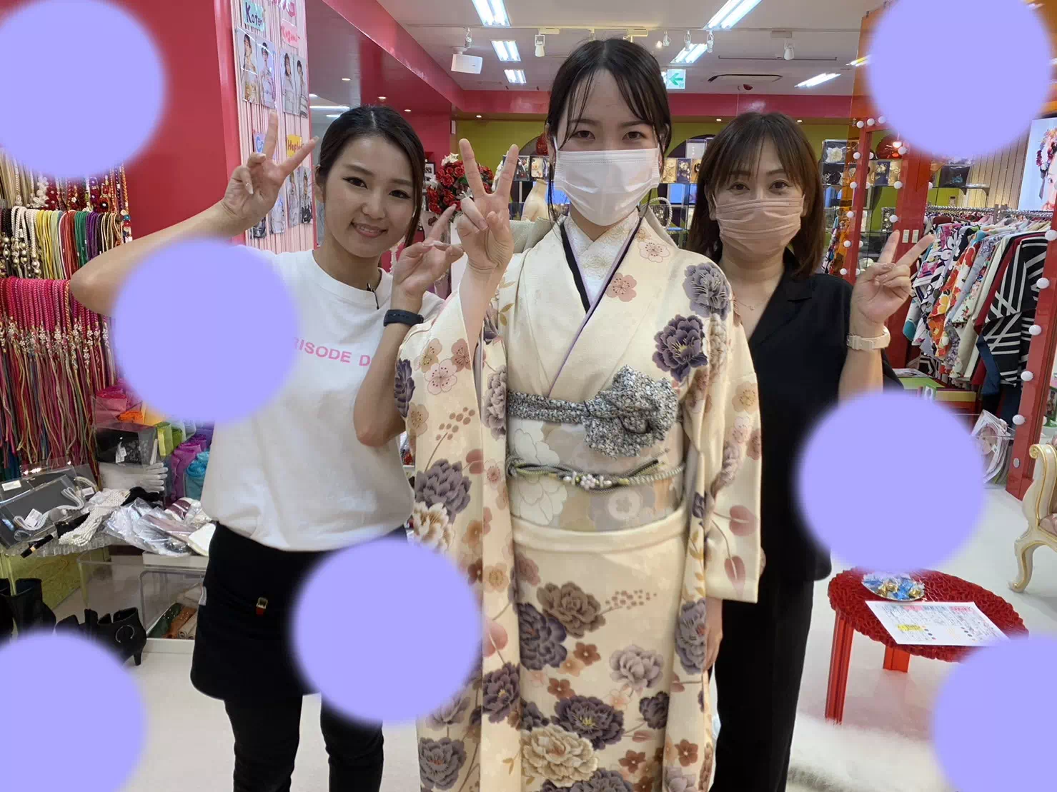 TAKAZEN神戸店　成人式　振袖　前撮り撮影会　レンタル　イマドキ　くすみカラー　