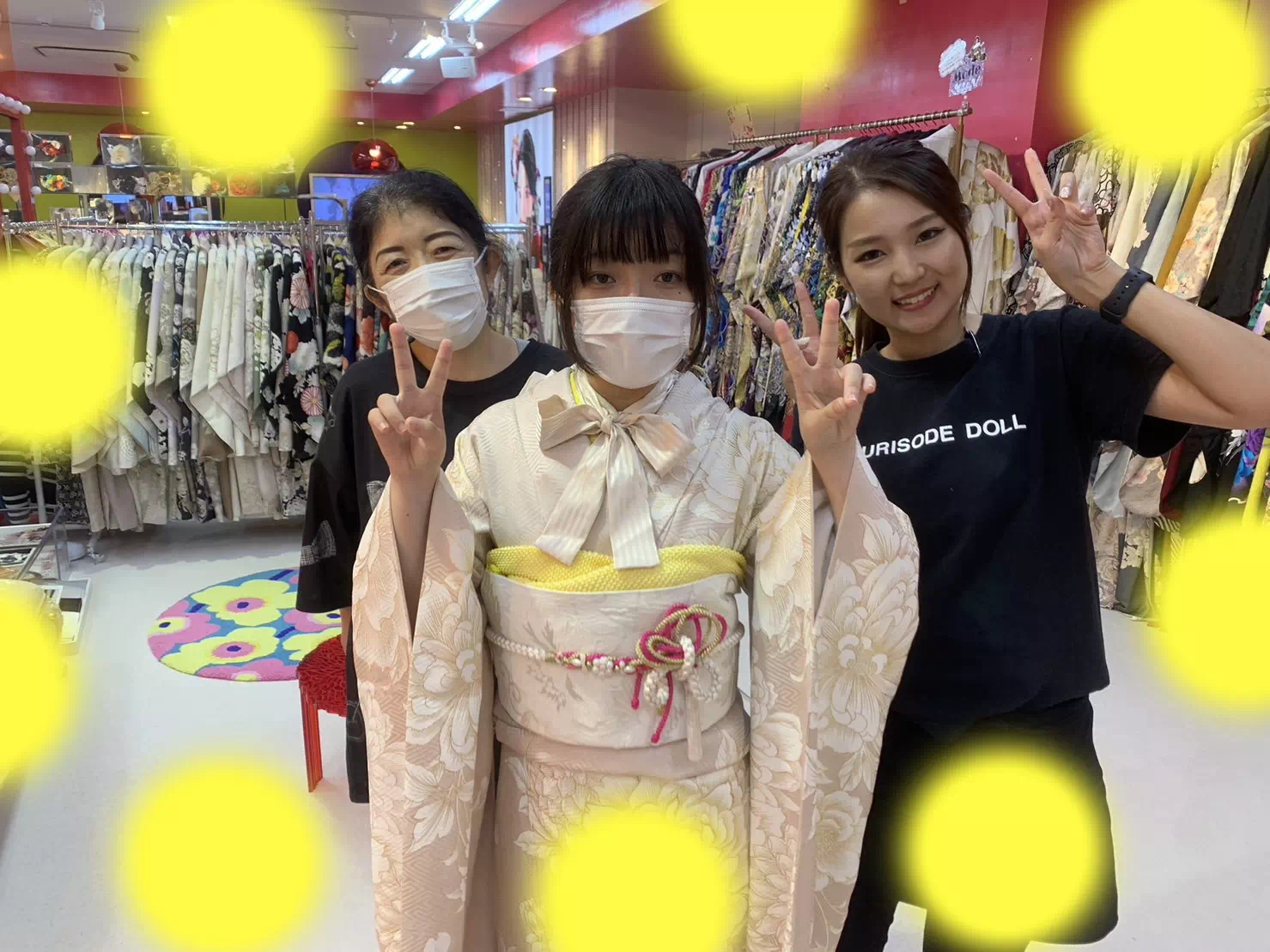 TAKAZEN神戸店　ピンク　くすみ　前撮り撮影会　イマドキ　カワイイ　コディネート　振袖　レンタル　袴　
